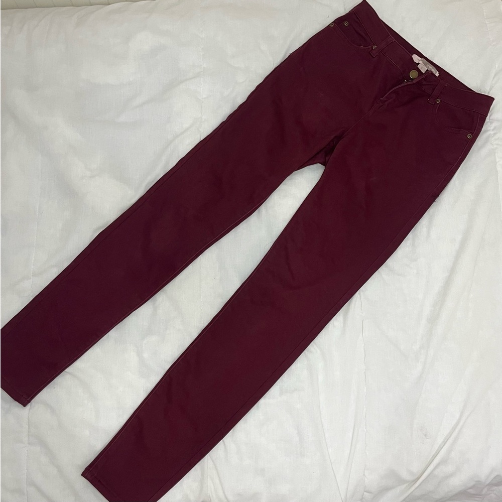 MAROON SLIM FIT PANTS FOREVER 21